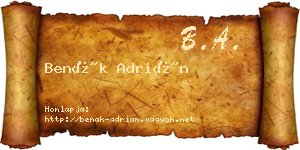 Benák Adrián névjegykártya